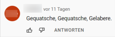Kommentar zu 'Gequatsche'